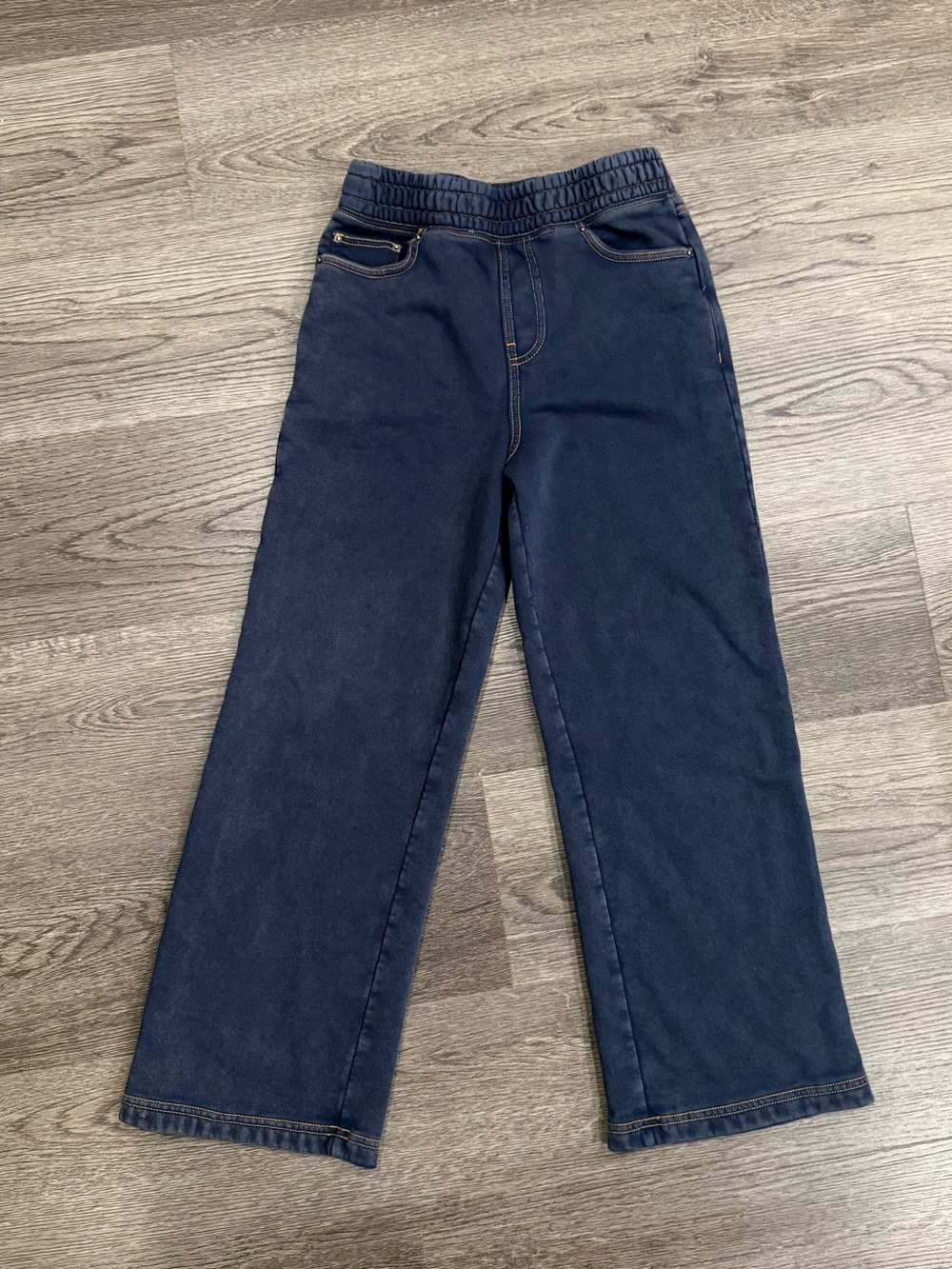 Sweatpants with washed fake jeans effect